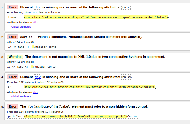 Validation of UniTS website